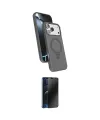 ieg™ iPhone 17 Pro Max Kılıf İz Işık Koleksiyonu - Siyah 3D Antistatik Hayalet Cam Ekran Koruyucu
