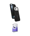ieg™ iPhone 17 Pro Max Kılıf İz Işık Koleksiyonu - Siyah Bilvis 5in1 5D Magic Hayalet Cam Ekran Koruyucu