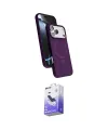 ieg™ iPhone 17 Pro Max Kılıf İz Işık Koleksiyonu - Siyah Bilvis 5in1 5D Magic Hayalet Cam Ekran Koruyucu