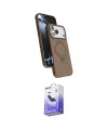 ieg™ iPhone 17 Pro Max Kılıf İz Işık Koleksiyonu - Siyah Bilvis 5in1 5D Magic Hayalet Cam Ekran Koruyucu