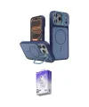 ieg™ iPhone 17 Pro Max Kılıf İz Modern Prime - Siyah Bilvis 5in1 3D Magic Cam Ekran Koruyucu