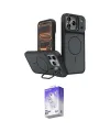 ieg™ iPhone 17 Pro Max Kılıf İz Modern Prime - Siyah Bilvis 5in1 3D Magic Cam Ekran Koruyucu