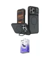 ieg™ iPhone 17 Pro Max Kılıf İz Modern Prime - Siyah Bilvis 5in1 5D Magic Hayalet Cam Ekran Koruyucu