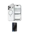 ieg™ iPhone 17 Pro Max Kılıf Kıvılcım Form Prime - Siyah 3D Antistatik Hayalet Cam Ekran Koruyucu