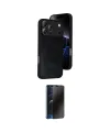 ieg™ iPhone 17 Pro Max Kılıf Kıvılcım Işık Serisi - Siyah 3D Antistatik Hayalet Cam Ekran Koruyucu