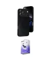 ieg™ iPhone 17 Pro Max Kılıf Kıvılcım Işık Serisi - Siyah Bilvis 5in1 5D Magic Hayalet Cam Ekran Koruyucu