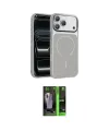 ieg™ iPhone 17 Pro Max Kılıf Kıvılcım Klasik - Şeffaf 360 Full Body Arka Koruyucu
