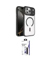 ieg™ iPhone 17 Pro Max Kılıf Kıvılcım Prime - Siyah Bilvis 3X AR Hayalet Cam Ekran Koruyucu