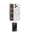 ieg™ iPhone 17 Pro Max Kılıf Kutup Doku Serisi - Siyah 3D Antistatik Hayalet Cam Ekran Koruyucu
