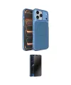 ieg™ iPhone 17 Pro Max Kılıf Kutup Doku Serisi - Siyah 3D Antistatik Hayalet Cam Ekran Koruyucu