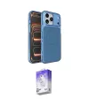 ieg™ iPhone 17 Pro Max Kılıf Kutup Doku Serisi - Siyah Bilvis 5in1 3D Magic Cam Ekran Koruyucu