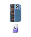 ieg™ iPhone 17 Pro Max Kılıf Kutup Doku Serisi - Siyah Bilvis 5in1 5D Magic Hayalet Cam Ekran Koruyucu