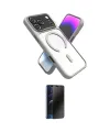 ieg™ iPhone 17 Pro Max Kılıf Nova Yansıma Serisi - Siyah 3D Antistatik Hayalet Cam Ekran Koruyucu