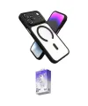 ieg™ iPhone 17 Pro Max Kılıf Nova Yansıma Serisi - Siyah Bilvis 5in1 3D Magic Cam Ekran Koruyucu