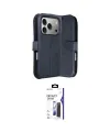 ieg™ iPhone 17 Pro Max Kılıf Siluet Işık Serisi - Siyah Bilvis 3X AR Hayalet Cam Ekran Koruyucu