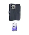 ieg™ iPhone 17 Pro Max Kılıf Siluet Işık Serisi - Siyah Bilvis 5in1 5D Magic Hayalet Cam Ekran Koruyucu