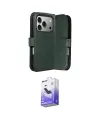 ieg™ iPhone 17 Pro Max Kılıf Siluet Işık Serisi - Siyah Bilvis 5in1 5D Magic Hayalet Cam Ekran Koruyucu