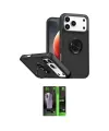 ieg™ iPhone 17 Pro Max Kılıf Yörünge Çizgi - Şeffaf 360 Full Body Arka Koruyucu