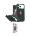 ieg™ iPhone 17 Pro Max Kılıf Yörünge Çizgi - Siyah Bilvis 3D Cam Ekran Koruyucu