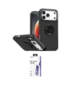 ieg™ iPhone 17 Pro Max Kılıf Yörünge Çizgi - Siyah Bilvis 3X AR HD Cam Ekran Koruyucu