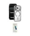 ieg™ iPhone 17 Pro Max Kılıf Zirve Doku Prime - Şeffaf Pasifik Cam Ekran Koruyucu