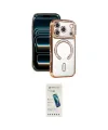 ieg™ iPhone 17 Pro Max Kılıf Zirve Doku Prime - Şeffaf Pasifik Cam Ekran Koruyucu
