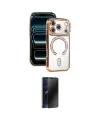 ieg™ iPhone 17 Pro Max Kılıf Zirve Doku Prime - Siyah 3D Antistatik Hayalet Cam Ekran Koruyucu