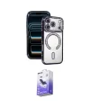 ieg™ iPhone 17 Pro Max Kılıf Zirve Doku Prime - Siyah Bilvis 5in1 5D Magic Hayalet Cam Ekran Koruyucu