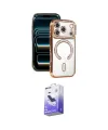 ieg™ iPhone 17 Pro Max Kılıf Zirve Doku Prime - Siyah Bilvis 5in1 5D Magic Hayalet Cam Ekran Koruyucu