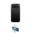 ieg™ iPhone 17 Pro Max Kılıf Zirve Modern Prime - Siyah 3D Antistatik Cam Ekran Koruyucu