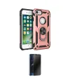 ieg™ iPhone 7 Kılıf Ahenk Klasik Koleksiyonu - Siyah 3D Antistatik Hayalet Cam Ekran Koruyucu