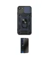 ieg™ iPhone 7 Kılıf Ahenk Klasik - Siyah 3D Antistatik Hayalet Cam Ekran Koruyucu