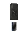 ieg™ iPhone 7 Kılıf Ahenk Klasik - Siyah 3D Antistatik Hayalet Cam Ekran Koruyucu