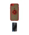 ieg™ iPhone 7 Kılıf Yörünge Çizgi - Siyah 3D Antistatik Hayalet Cam Ekran Koruyucu