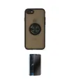 ieg™ iPhone 7 Kılıf Yörünge Çizgi - Siyah 3D Antistatik Hayalet Cam Ekran Koruyucu