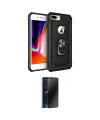 ieg™ iPhone 7 Plus Kılıf Ahenk Klasik Koleksiyonu - Beyaz 3D Antistatik Hayalet Cam Ekran Koruyucu