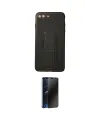 ieg™ iPhone 7 Plus Kılıf Akış Doku - Siyah 3D Antistatik Hayalet Cam Ekran Koruyucu