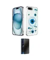 ieg™ iPhone 7 Plus Kılıf Kozmos Doku - Beyaz 3D Antistatik Hayalet Cam Ekran Koruyucu