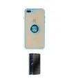 ieg™ iPhone 7 Plus Kılıf Yörünge Çizgi - Siyah 3D Antistatik Hayalet Cam Ekran Koruyucu
