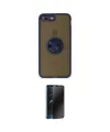 ieg™ iPhone 7 Plus Kılıf Yörünge Çizgi - Siyah 3D Antistatik Hayalet Cam Ekran Koruyucu