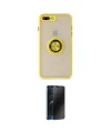 ieg™ iPhone 7 Plus Kılıf Yörünge Çizgi - Siyah 3D Antistatik Hayalet Cam Ekran Koruyucu