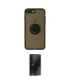ieg™ iPhone 7 Plus Kılıf Yörünge Çizgi - Siyah 3D Antistatik Hayalet Cam Ekran Koruyucu