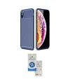 ieg™ iPhone XS Max Kılıf Eksen Form Prime - Şeffaf Royal Nano Ekran Koruyucu