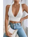 ieg™ Kadın Siyah Çapraz Sırt Detaylı Şık Crop Top Büstiyer