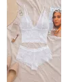 ieg™ Kadın Beyaz Dantel Bralet Şort Takımı – Romantik ve Zarif İç Giyim