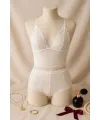 ieg™ Kadın Beyaz Dantel Bralet Şort Takımı – Romantik ve Zarif İç Giyim