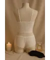 ieg™ Kadın Beyaz Dantel Bralet Şort Takımı – Romantik ve Zarif İç Giyim