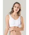 ieg™ Kadın Beyaz Kalın Askılı Çıkarılabilir Pedli Örme Seamless Dikişsiz Basic Büstiyer