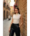 ieg™ Kadın Beyaz Kolsuz Balıkçı Yaka Basic Bluz