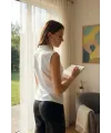 ieg™ Kadın Beyaz Kolsuz Balıkçı Yaka Basic Bluz
